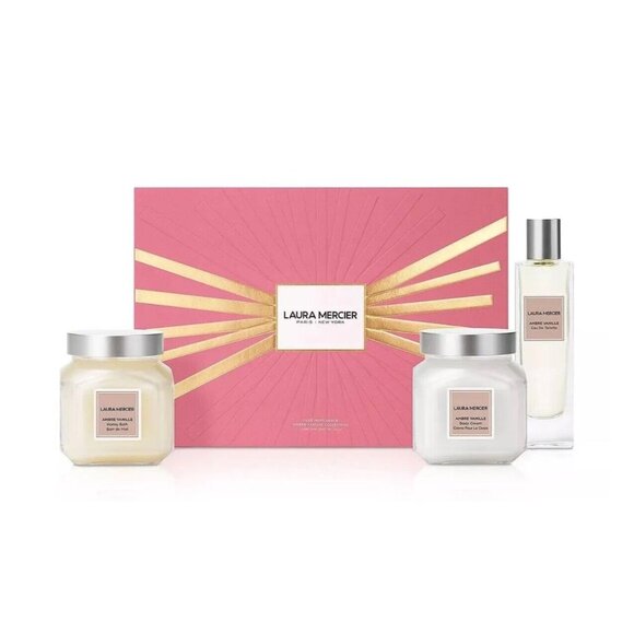 laura mercier Other - Laura Mercier AMBRE Vanille Eau de Toilette Body Cream Honey Bath Set New W Box